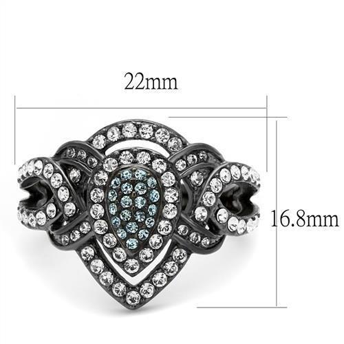 TK2679 - IP Light Black (IP Gun) Stainless Steel Ring with Top Grade