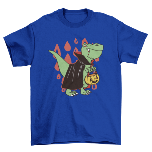 T-rex vampire dinosaur with Halloween costume t-shirt