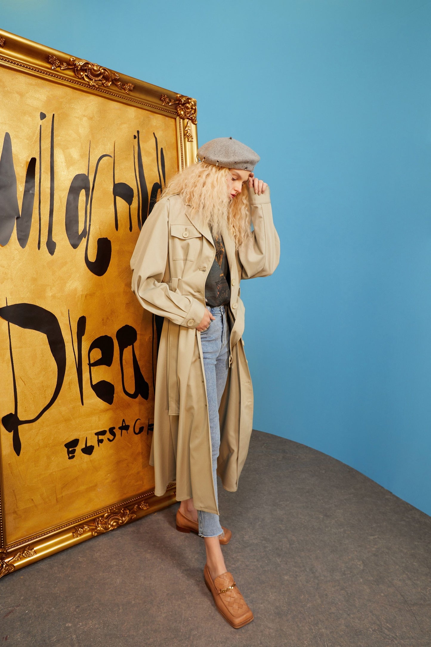 Single Breasted Oversize Casual Women Trench Coat - Spring