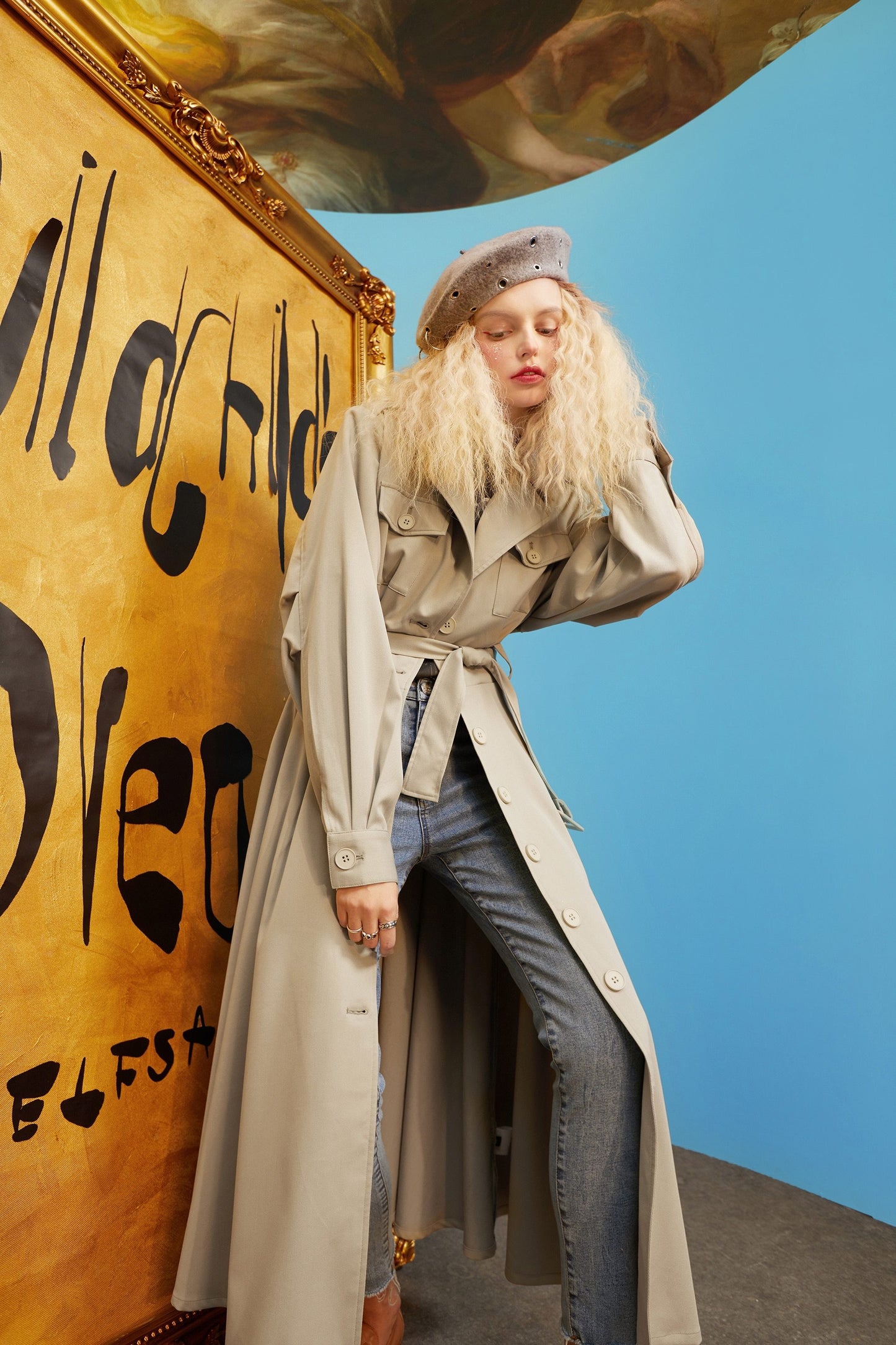 Single Breasted Oversize Casual Women Trench Coat - Spring