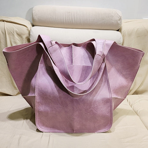 Vintage Large Capacity Handbags PU Soft Leather Big Bag Designer