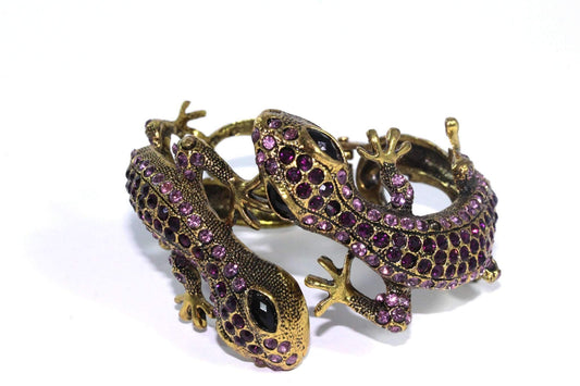 Sparkling Salamander Hinged Bangle
