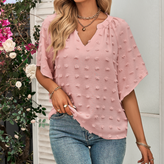 Women's V Neck Batwing Top
