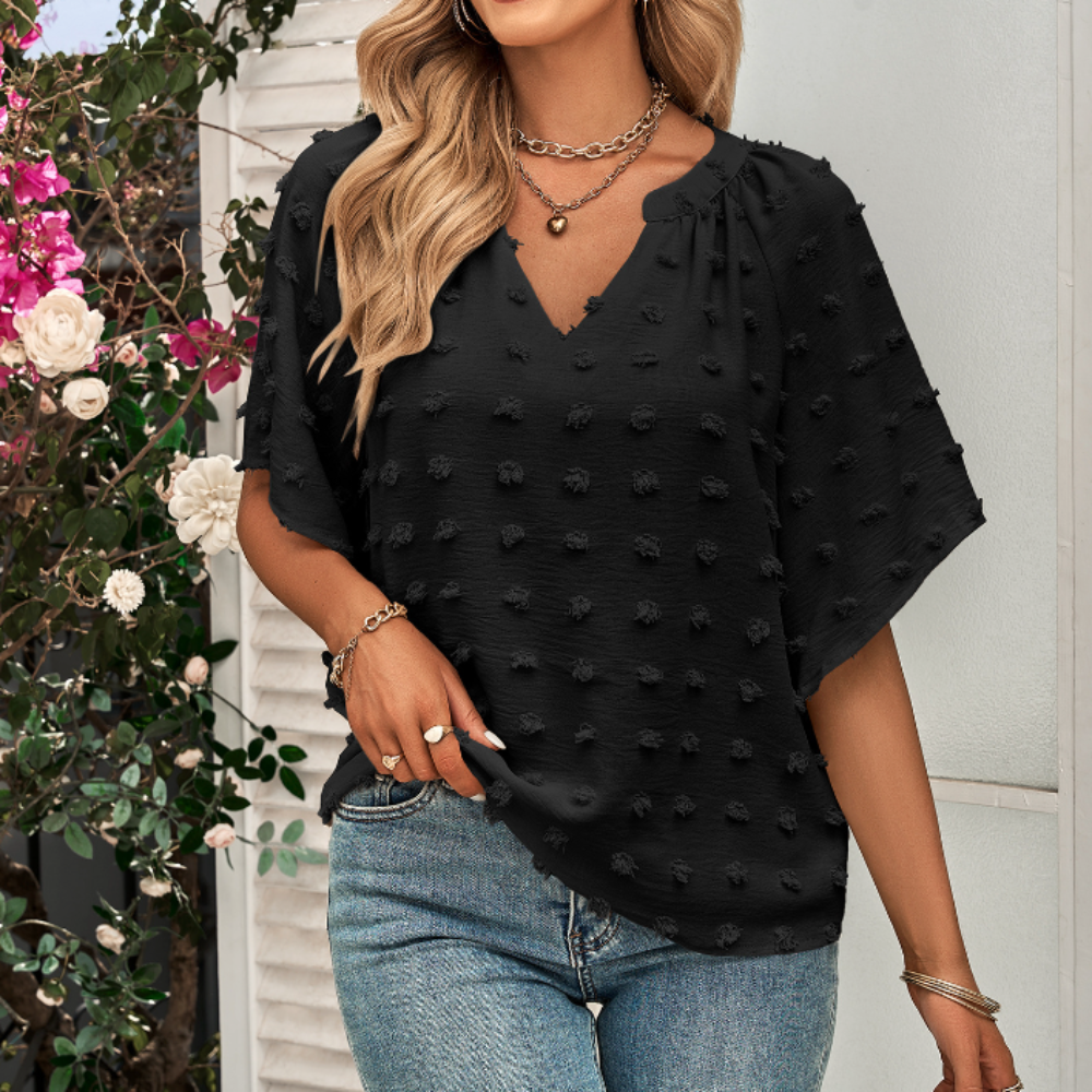 Women's V Neck Batwing Top