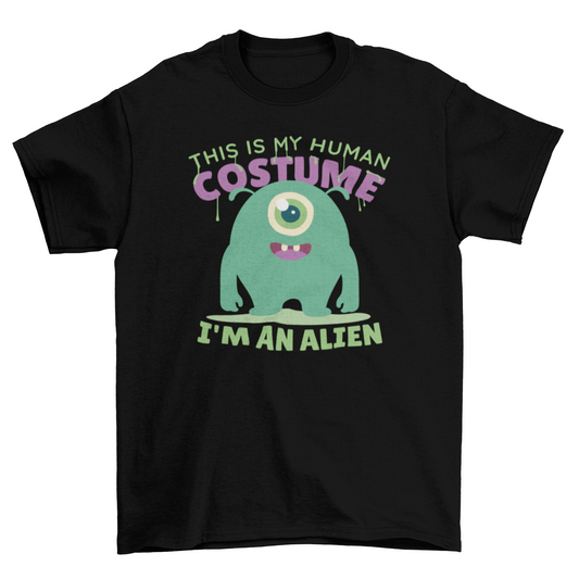Cute alien costume cartoon t-shirt