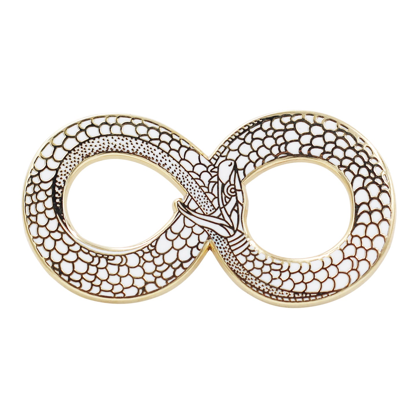 Ouroboros Halloween Costume Accessory - Occult Black & Gold Enamel Pin