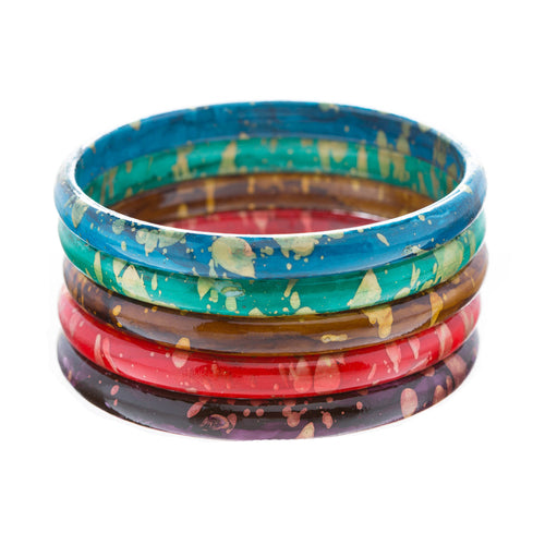 5 Bangle Bracelets Set