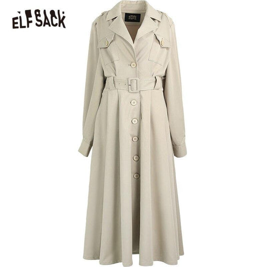 Single Breasted Oversize Casual Women Trench Coat - Spring