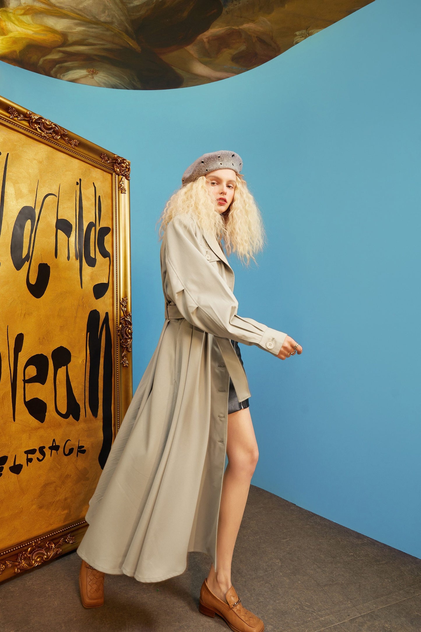 Single Breasted Oversize Casual Women Trench Coat - Spring